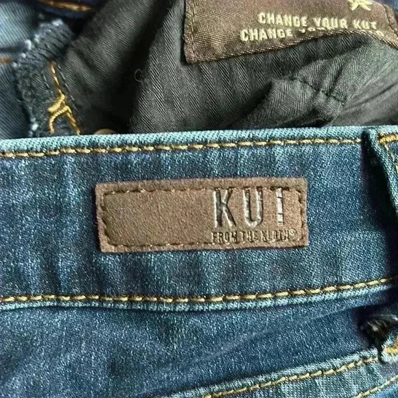 Kut from the Kloth High Rise Crop Straight Leg Stretch Jeans 12 Dark Wash - Picture 7 of 12